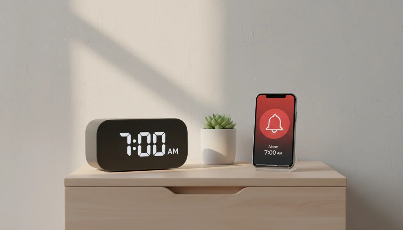 Alarm clock vs phone comparison for reliability and wake-up