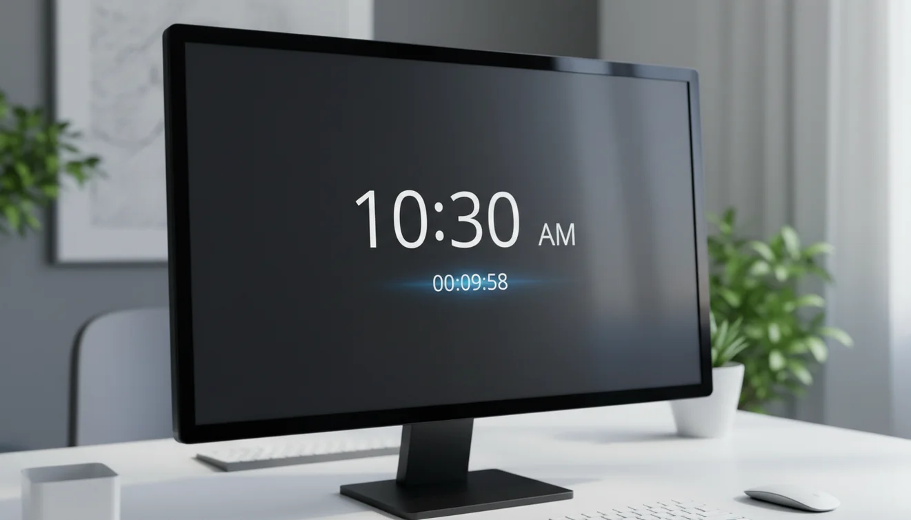 Digital online clock display showing time and alarm